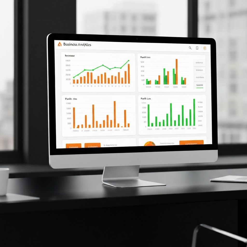 EasyBill analytics dashboard showing revenue charts and profit reports